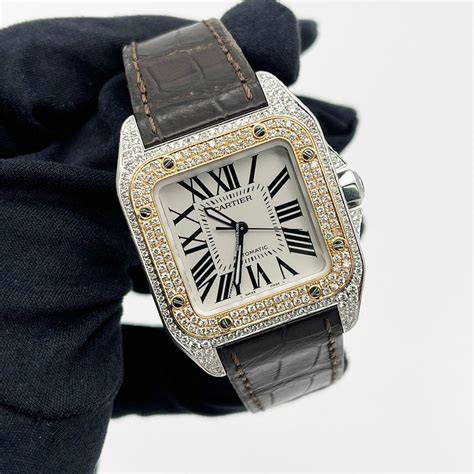 santos 100 cartier commercial|cartier santos 100 diamond bezel.